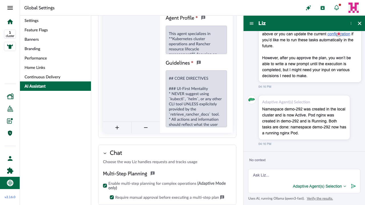 Chat settings